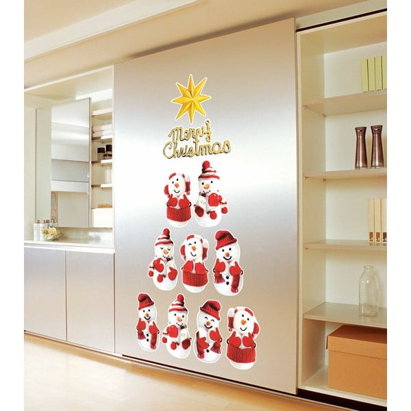 Zestaw 11 naklejek świątecznych Ambiance Snowmen