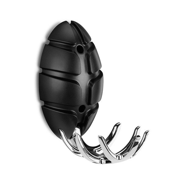 Czarny/w kolorze srebra z połyskiem ścienny plastikowy haczyk Bug – Spinder Design-image-1