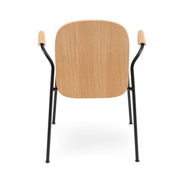 Koniakowe/w naturalnym kolorze krzesła zestaw z podłokietnikami/sztaplowane 2 szt. w dekorze dębu Book – Gazzda-image-3