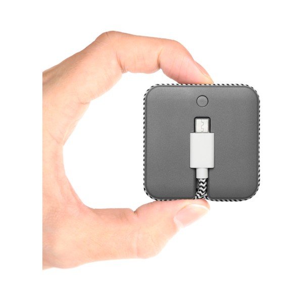 Szary powerbank z kablem do ładowania Micro USB Native Union Jump Cable, dł. 45 cm-image-3