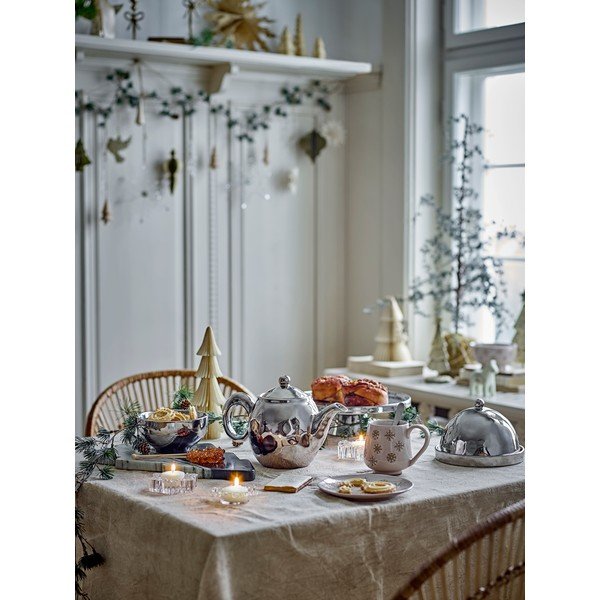 Kamionkowa maselniczka w kolorze srebra z połyskiem Shine – Bloomingville-image-2