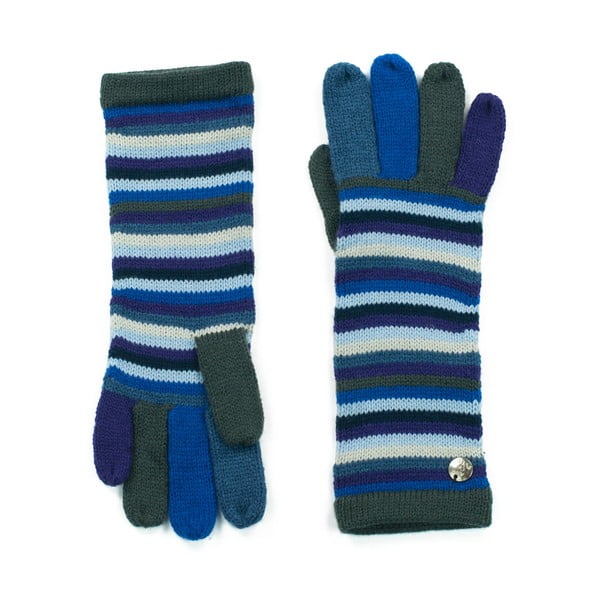 Niebieski damskie rękawiczki w paski Art of Polo Greta