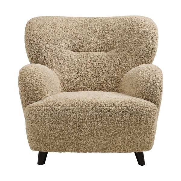 Jasnobrązowy fotel z materiału bouclé Lunaro – House Nordic-image-2