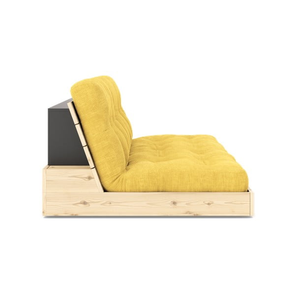 Żółta sztruksowa rozkładana sofa 196 cm Base – Karup Design-image-3