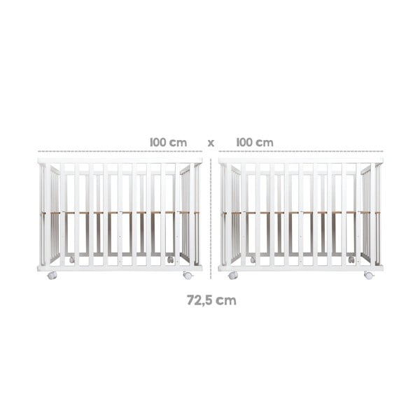 Biały kojec dla dzieci 100x100 cm Little stars – Roba-image-3