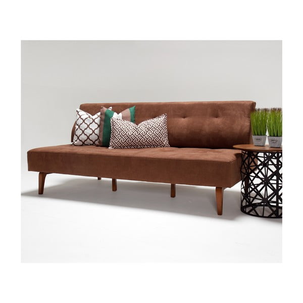 Brązowa sofa rozkładana Balcab Home Francine