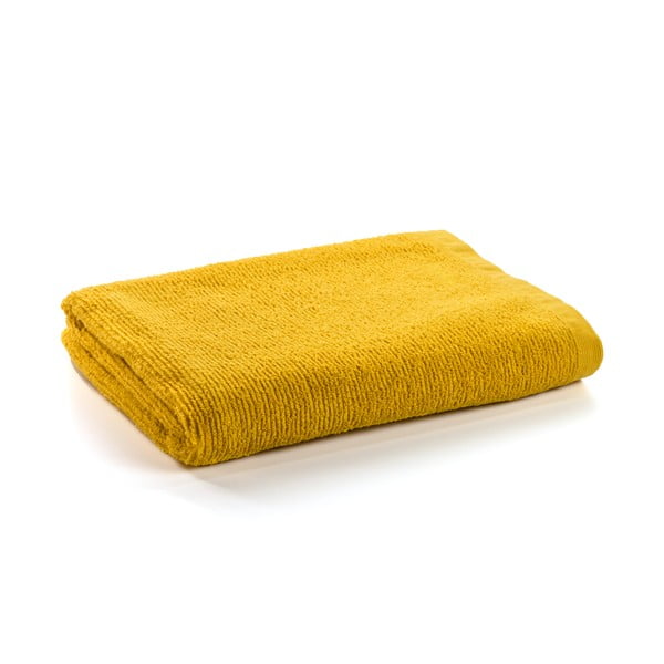 Żółty ręcznik bawełniany Kave Home Miekki, 95x150 cm