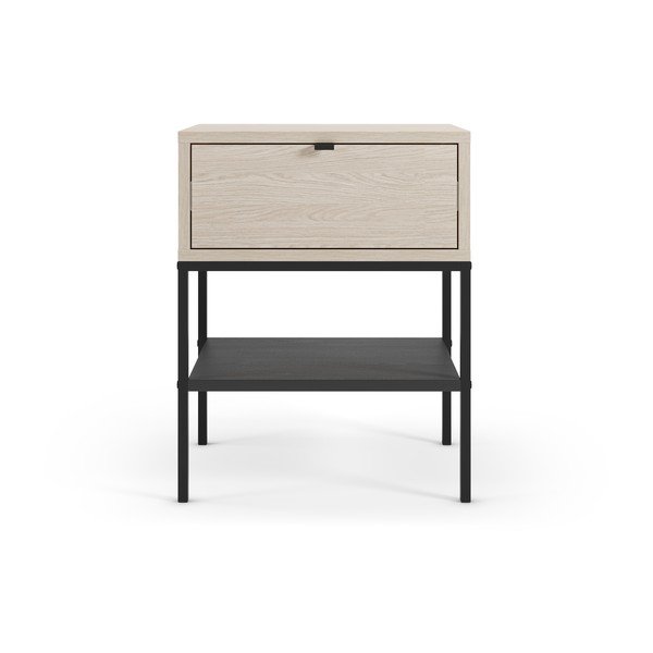 Szafka nocna z matowym wykończeniem z półką w jasnym naturalnym kolorze Sali – Marckeric-image-2