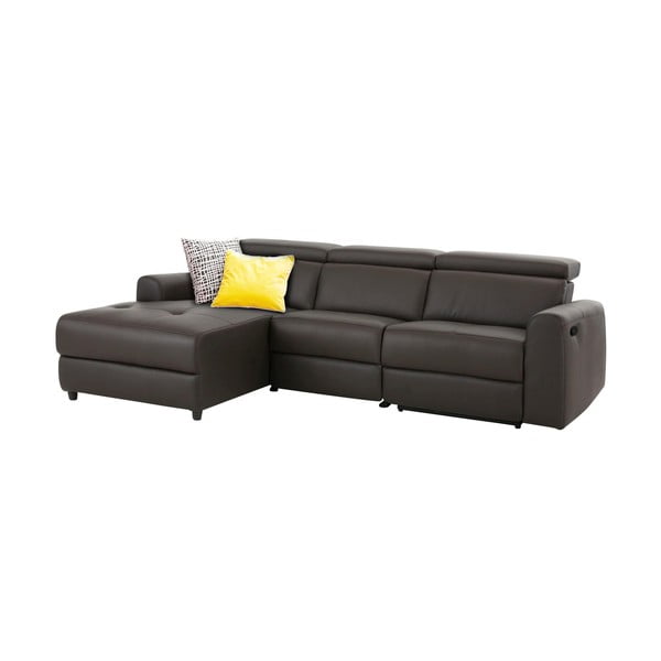 Ciemnobrązowy skórzany narożnik (lewostronny) Capena – Støraa-image-2