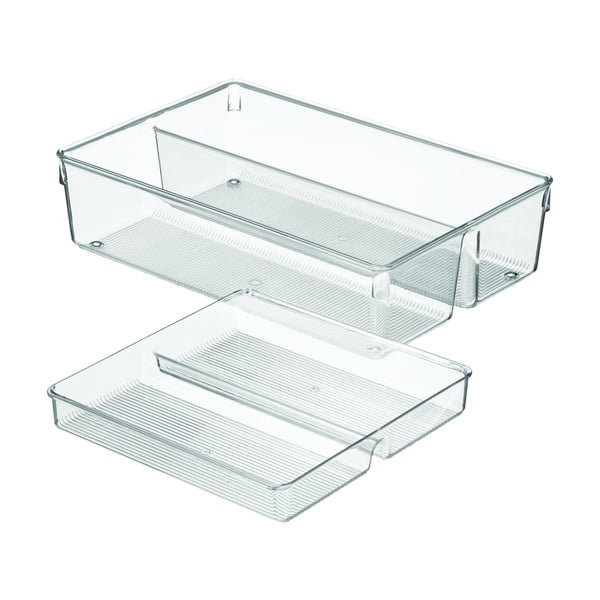 Dwupoziomowy organizer do szuflad kuchennych iDesign Linus, 31x20 cm-image-2