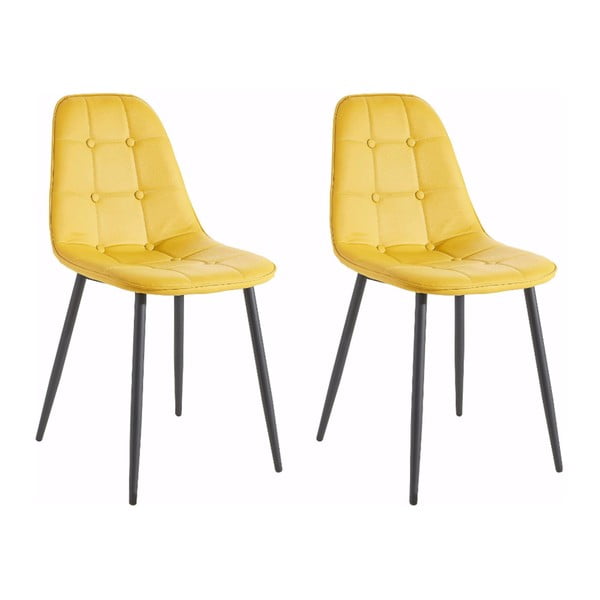 Zestaw 2 żółtych krzeseł Støraa Lamar