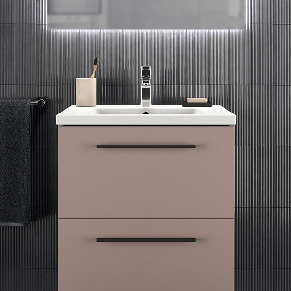 Szarobeżowa wisząca szafka pod umywalkę 60x63 cm i.Life B – Ideal Standard-image-1