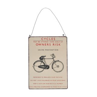 Tabliczka ścienna z retro rowerem Rex London Bicycle, 17x23 cm