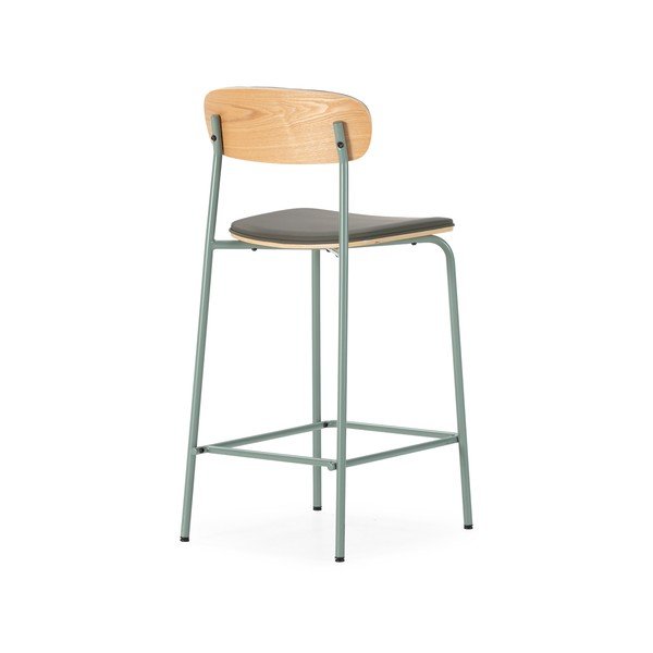 Ciemnozielone tapicerowane hokery zestaw 2 szt. (wysokość siedziska 65,5 cm) Saula – Marckeric-image-4