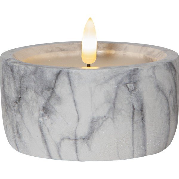Szaro-biała betonowa świeca LED Star Trading Flamme Marble, wys. 7,5 cm