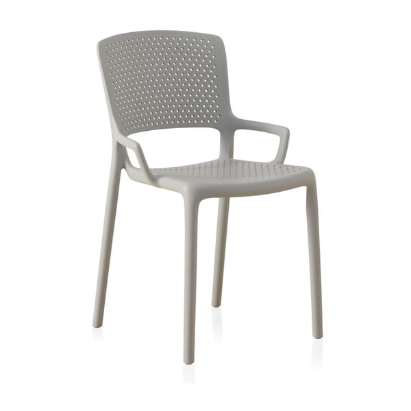 Szare plastikowe krzesła zestaw 4 szt. Gaia – Geese