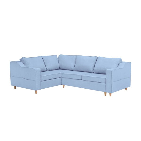 Jasnoniebieska rozkładana 4-osobowa sofa Mazzini Sofas Jonquille, lewostronna