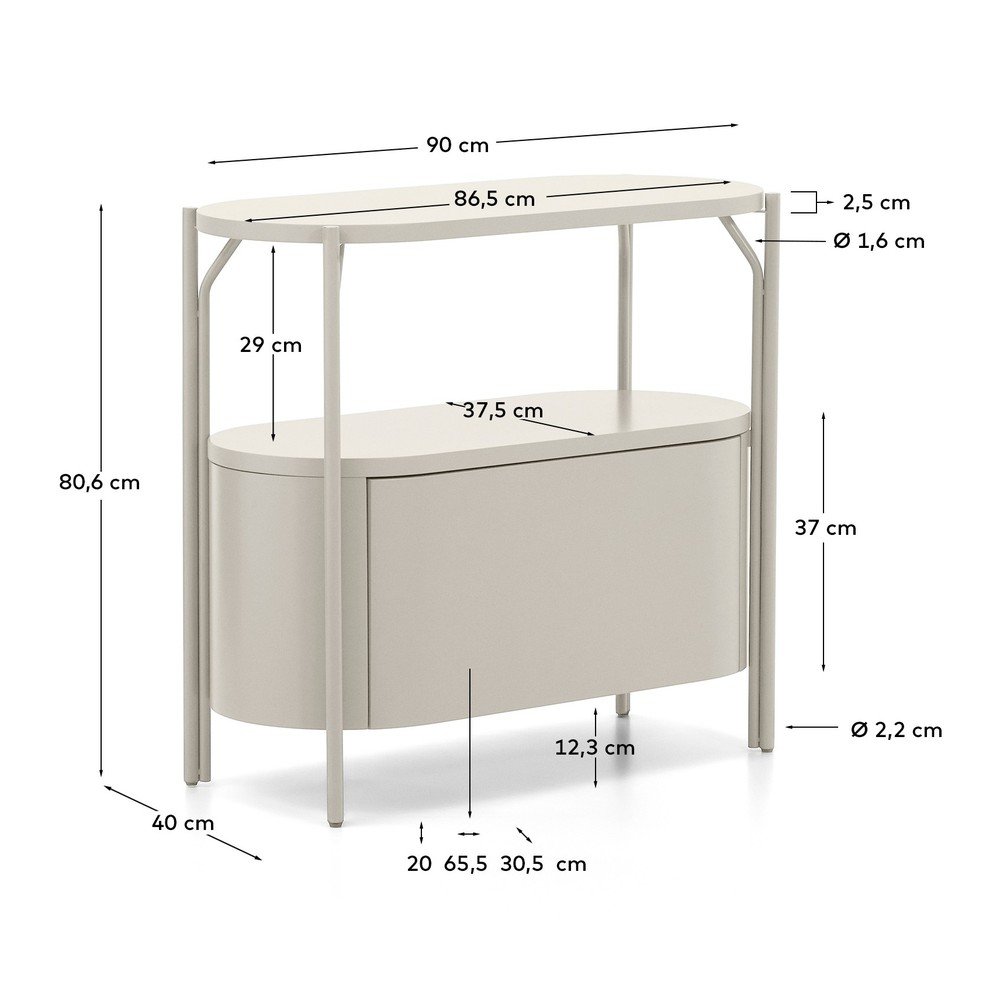 Biała szafka pod umywalkę 90x81 cm Arely – Kave Home (zdjęcie 2)