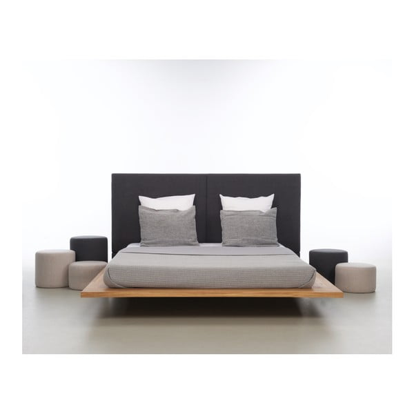 Łóżko z drewna dębowego pokrytego olejem Mazzivo Mood 2.0, 180x200 cm
