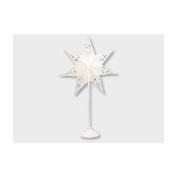 Biała gwiazda świecąca ze stojakiem Best Season Diamond Mini Star, 55 cm
