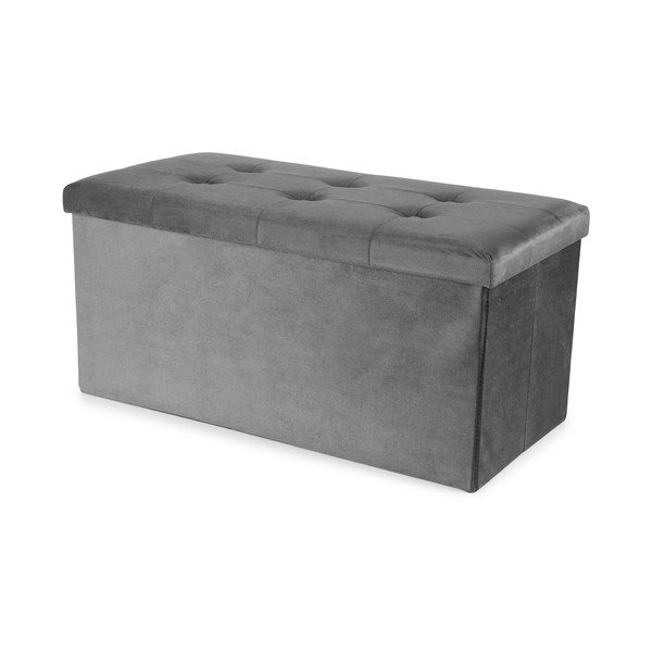Szary aksamitny puf – Compactor-image-2