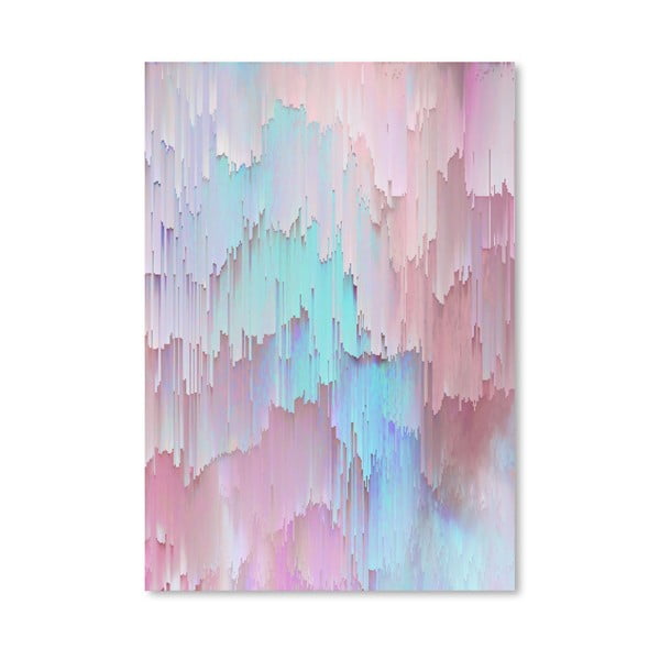Plakat Americanflat Light Blue And Pink Glitches, 30x42 cm
