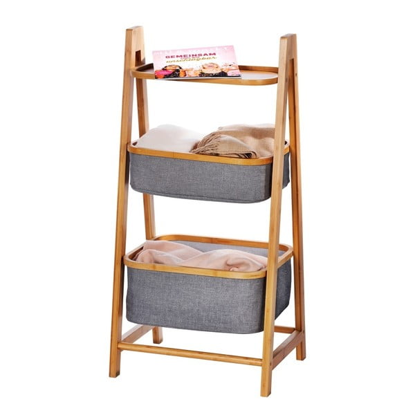 Szaro-brązowy bambusowy regał łazienkowy 44x91 cm Bahari – Wenko-image-1