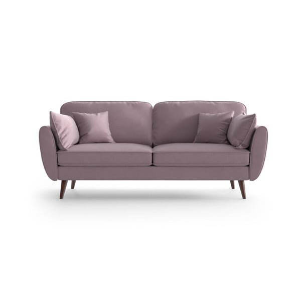 Jasnoróżowa aksamitna sofa My Pop Design Auteuil