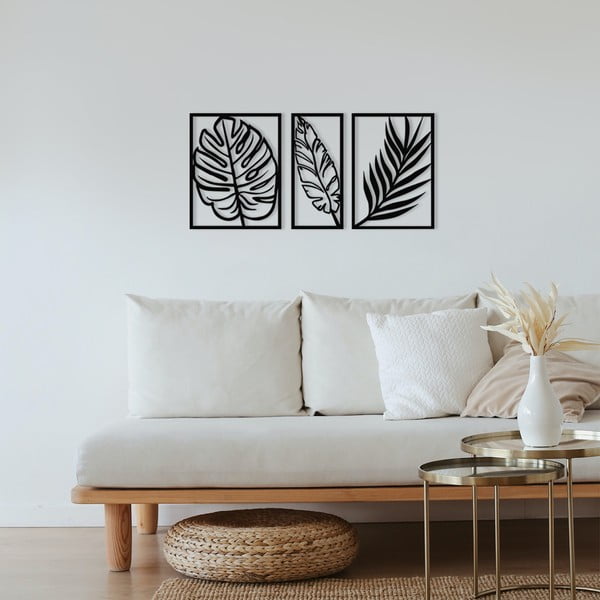 Metalowa dekoracja ścienna 80x38 cm Leaf – Wallity-image-1