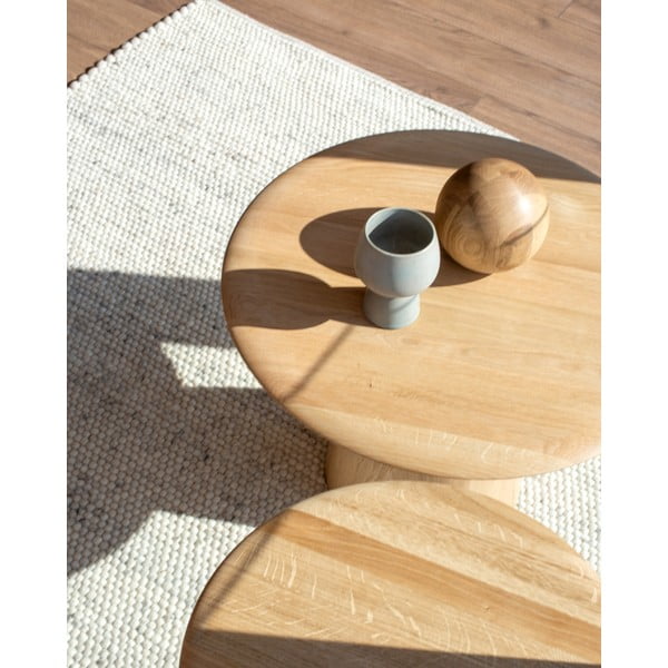 Okrągły stolik z litego drewna dębowego ø 40 cm Mushroom – Gazzda-image-3