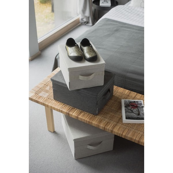 Beżowy tekstylny pojemnik z pokrywką 35x26x19 cm Soft Storage – Bigso-image-4