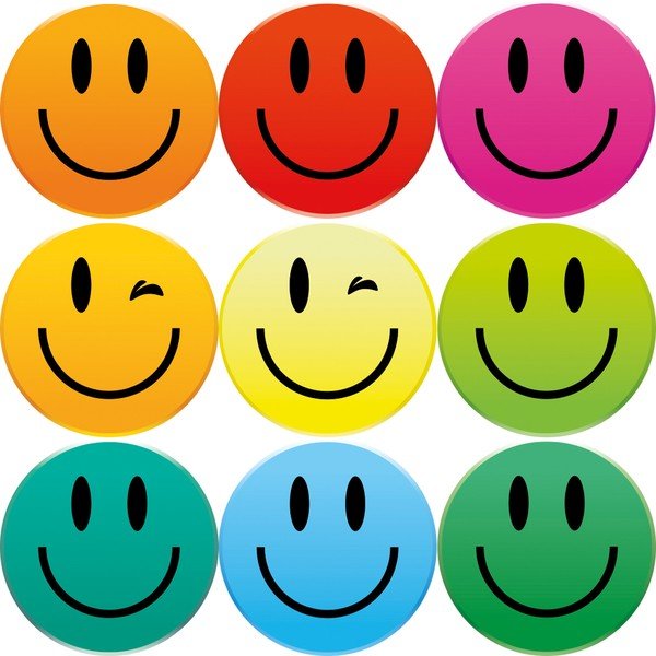 Zestaw 9 magnesów Smiley