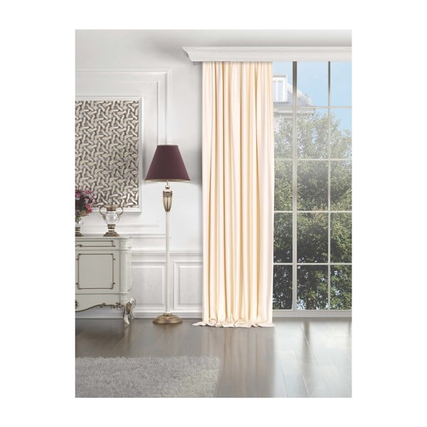 Beżowa zasłona częściowo zaciemniająca (dimout) 100x250 cm – Mila Home-image-3