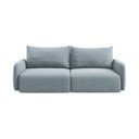 Niebieska aksamitna rozkładana sofa ze schowkiem 238 cm Kalena – Makamii