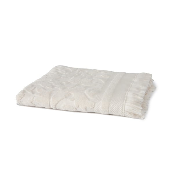 Kremowobiały ręcznik kąpielowy z bawełny organicznej Grace Cream, 70x140 cm