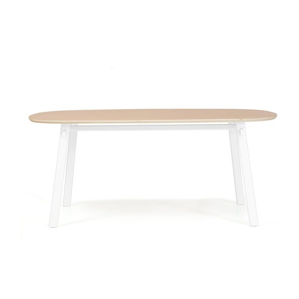 Biały stółl z drewna dębowego HARTÔ Céleste, 180x86 cm