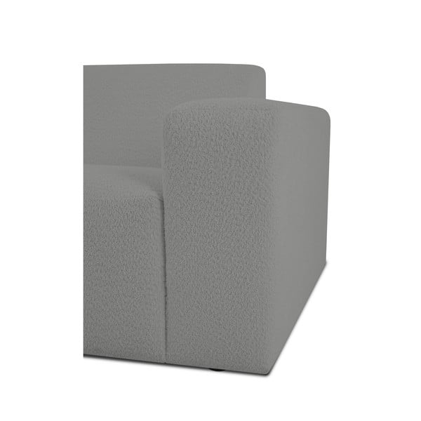 Szary narożnik z materiału bouclé (lewostronny) Roxy – Scandic-image-3