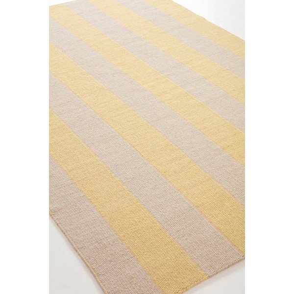 Żółty/beżowy dywan z mieszanki wełny tkany ręcznie 200x300 cm Sissel – Jotex-image-4