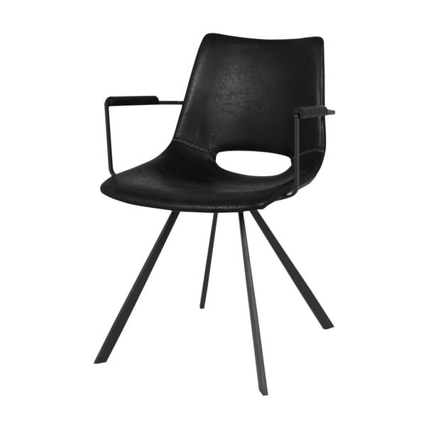 Czarne krzesło z czarnymi nogami i podłokietnikami Canett Coronas