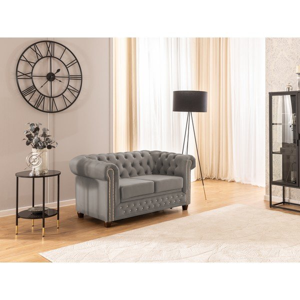 Szara aksamitna rozkładana sofa 148 cm York Blik – Ropez-image-4