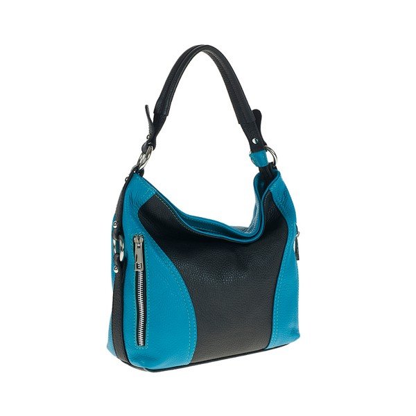 Niebiesko-czarna skórzana torebka Pitti Bags Erin-image-4