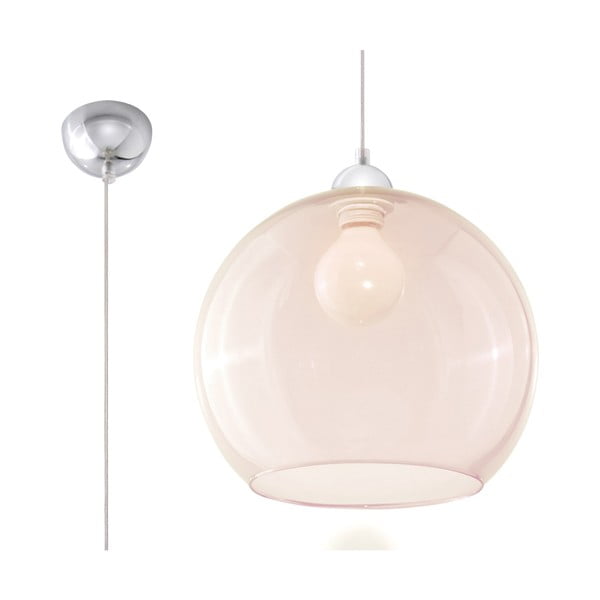 Beżowa lampa wisząca z szklanym kloszem ø 30 cm Bilbao – Nice Lamps