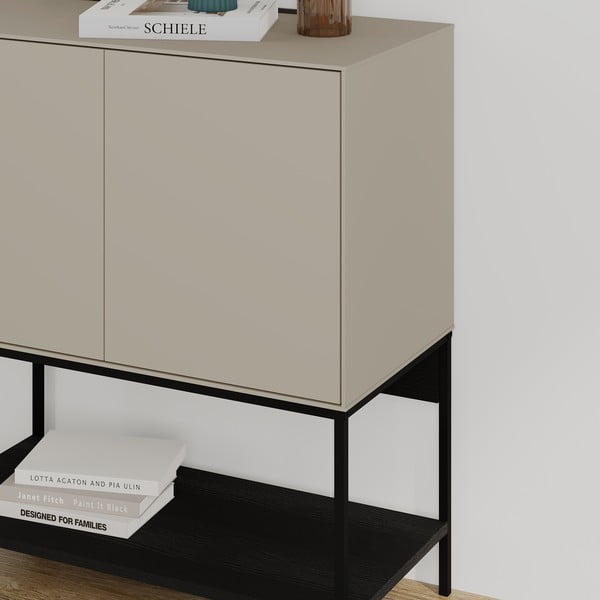 Czarno-kremowa szafka 80x90x40 cm Amira – Marckeric-image-4