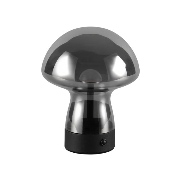 Szara lampa stołowa LED ze szklanym kloszem (wysokość 18 cm) Dooley – Trio