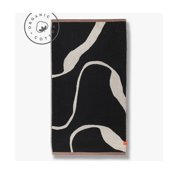 Czarno-biały ręcznik kąpielowy z bawełny organicznej 70x133 cm Nova Arte – Mette Ditmer Denmark