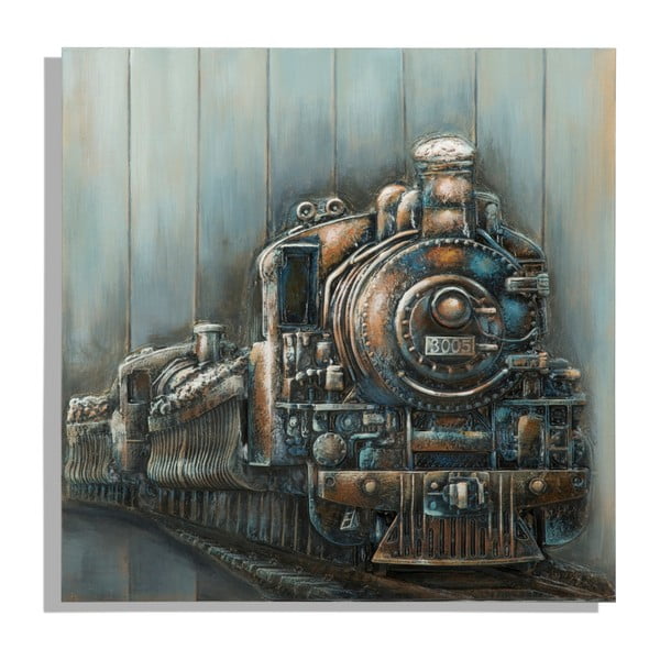 Ręcznie malowany obraz Mauro Ferretti Train, 80x80 cm