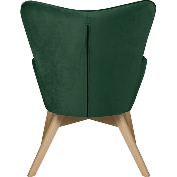 Ciemnozielony aksamitny fotel z podnóżkiem Niko – Ropez-image-4