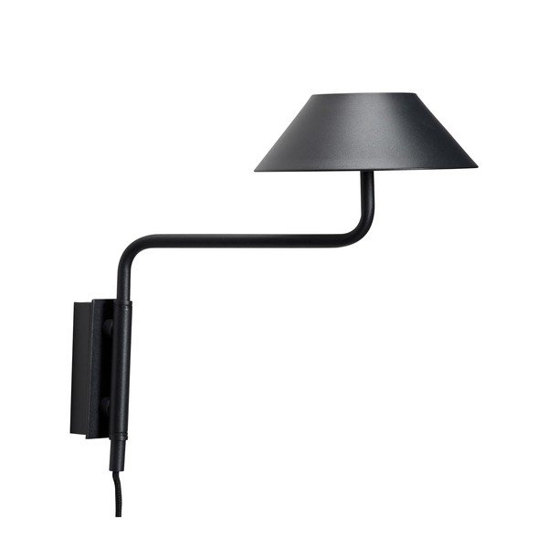 Czarny metalowy kinkiet LED ze ściemniaczem do kontaktu ø 30 cm Cover – Hübsch-image-3