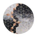 Czarno-biały okrągły dywan odpowiedni do prania ø 120 cm – Vitaus