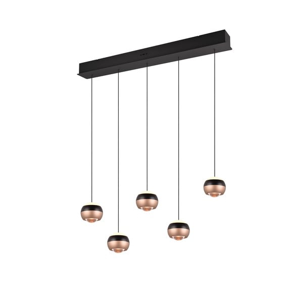 Lampa wisząca LED w czarno-miedzianym kolorze z metalowym kloszem Orbit – Trio Select-image-4